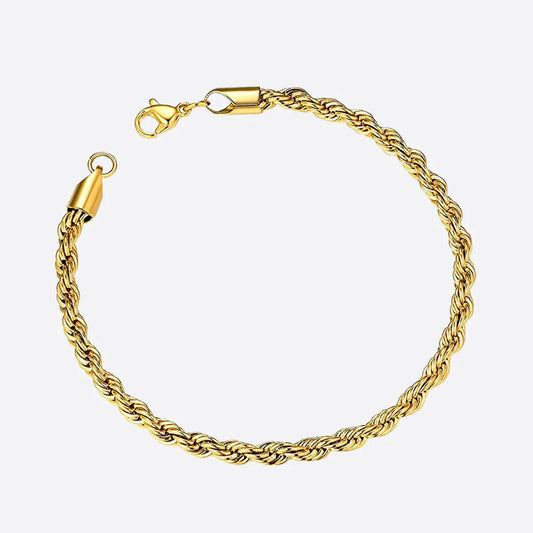 3MM Gouden Rope Armband 18K